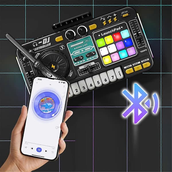 Barnsimulering Multifunktionell DJ Mixer Controller Elektronisk Orgel DJ Spelare Musik Underhållningsleksak