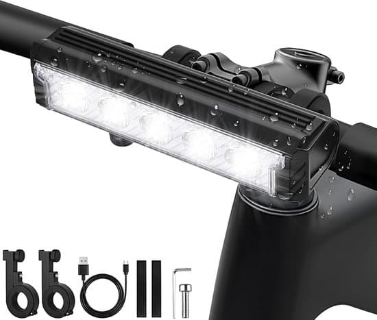 2800 Lumen E-sykkel Frontlykt - Sykkellykt - Sykkelbelysning - Spotlight - 5 LED-brikker - 5 Moduser - 6400mAh Batteri - IPX5 Vanntett