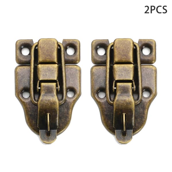 2-pack bagagelucka anknäbbad hasp resväska verktygslåda retrostil trälåda vipplås Bronze