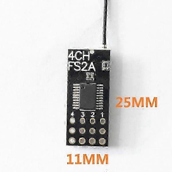 FS2A 4CH AFHDS 2A Mini-kompatibel mottaker PWM-utgang egnet for I6 I6X I6S-sender svart