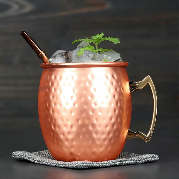 [2F] Mini 2-ounce Moscow Mule mugg i rostfritt stål, espresso minimugg, kopparpläterade muggar, set om 4