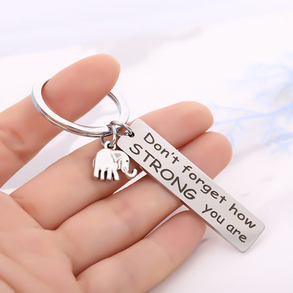Nyckelring med Elefant & Inspirerande Text Silver Silver 26