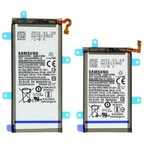 Internt batteri - SAMSUNG - Galaxy Z Fold 2 - 2275 mAh + 2155 mAh - Lithium-ion - Sort Svart