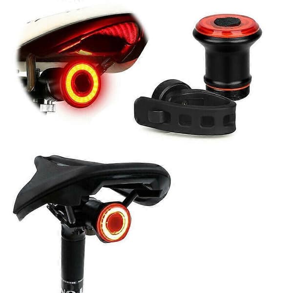 Vanntett LED Sykkelbaklys Bakbremsevarsellys Smart Sensor Sykkel MTB Lampe Tilbehør seatpost