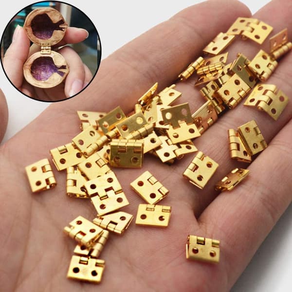 50 stk Mini Hængsler Små Hængsler Mini Messing Hængsler Miniature Hængsler og 200 Skruer