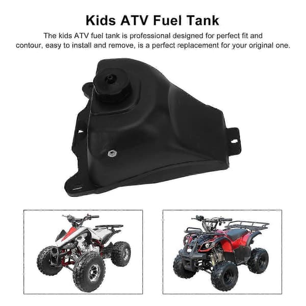 ABS-plastbränsletank med lock för 50cc-125cc barn-ATV, svart
