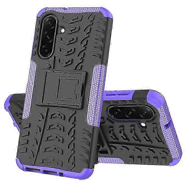 Galaxy A26 5G Fodral med Stativ, Däckmönster Design PC + TPU Skyddande Telefonfodral Purple