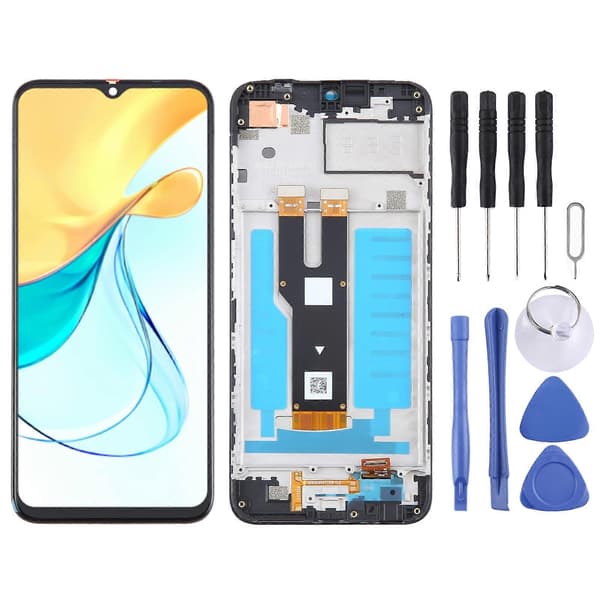 (Ny) Til ZTE Blade V50 Design 4G LCD-skærm Digitizer Fuld Samling med Ramme (Sort) Black