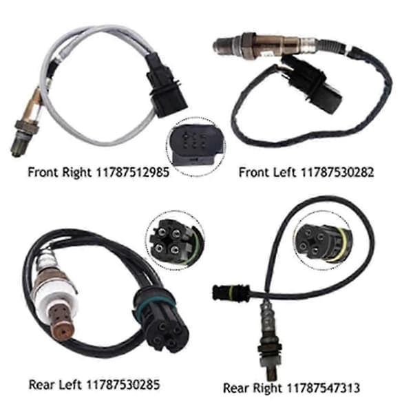 4 st uppströms nedströms O2 syresensor kompatibel med E87 E90 fordon As Shown