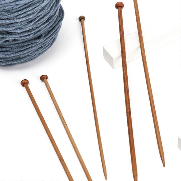 6 st virknålar i bambu för väskor, strumpor, garnhantverk, sticknålar i trä med spetsig topp 5.5MM