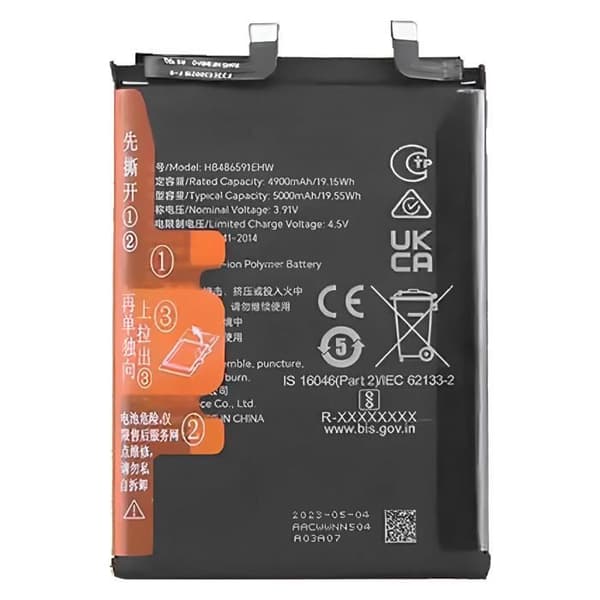Internt batteri Honor 90 5000mAh modell HB486591EHW Svart Svart