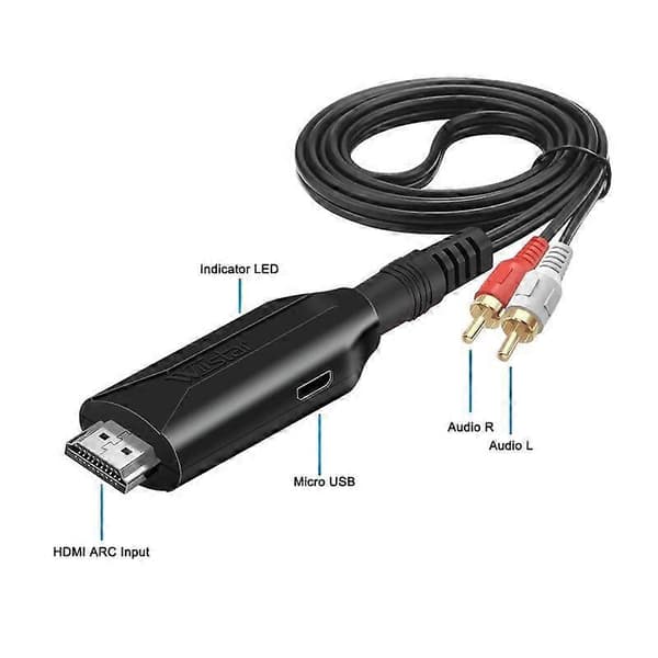 (Ny) 1m HDMI ARC til RCA lydkabel lyduttrekkeradapter for lydsystemer og høyttalere Inte angivet