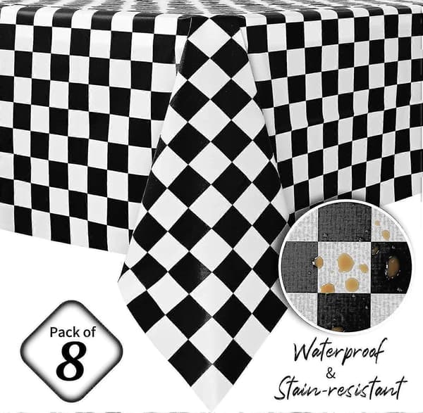 25-26 Bryllup Black white Checkered Flag