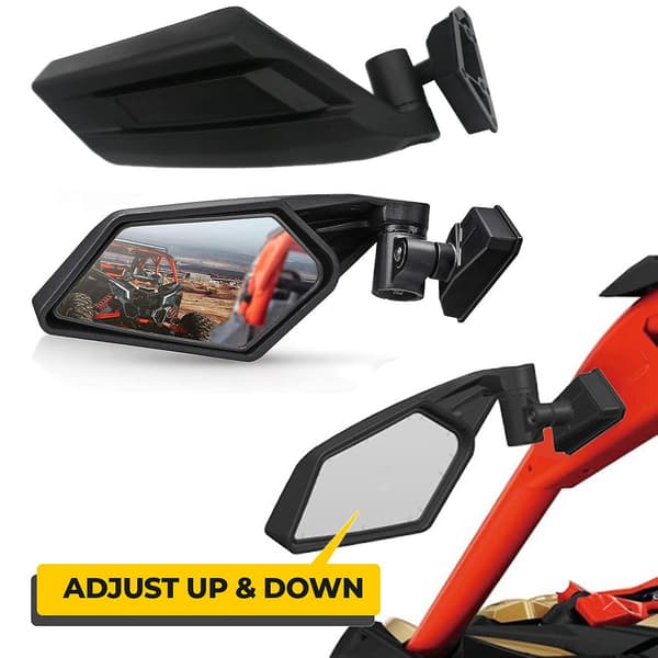 [2F]UTV sidospeglar 360 graders justerbara backspeglar Racing Style för Can Am X3 Quad-WELLNGS
