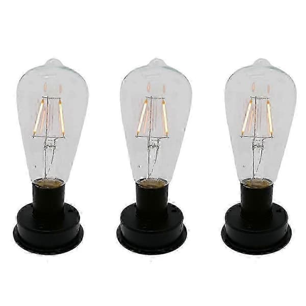 [2F]3 stk. Solar LED wolframtrådpære 2800K automatiske lyssensorer gjerdenattlys for hage
