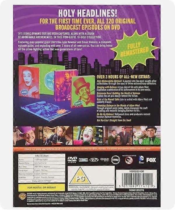Uusi Box Set Batman Koko TV-sarja DVD 18-levyä