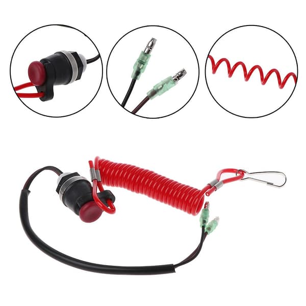 Båt Motorcykel Kill Stop Switch Säkerhetslina för Yachtmotor