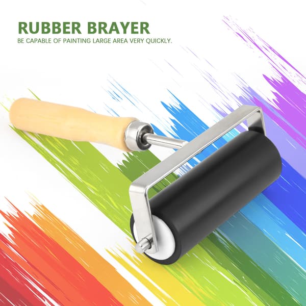 Professionel hårdgummi Brayer Roller Blækpensel til kunst, håndværk, oliemaleri, trykværktøj