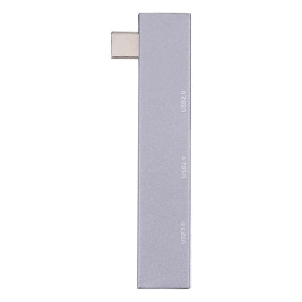 839 USB-C/Type-C hane till dubbel USB 2.0+USB 3.0 hona-adapter Silver