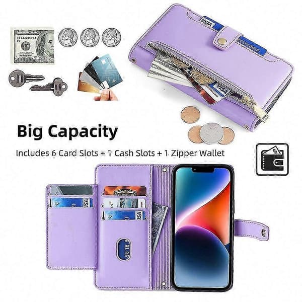 Galaxy S25 5G Pungcover med lynlås Purple