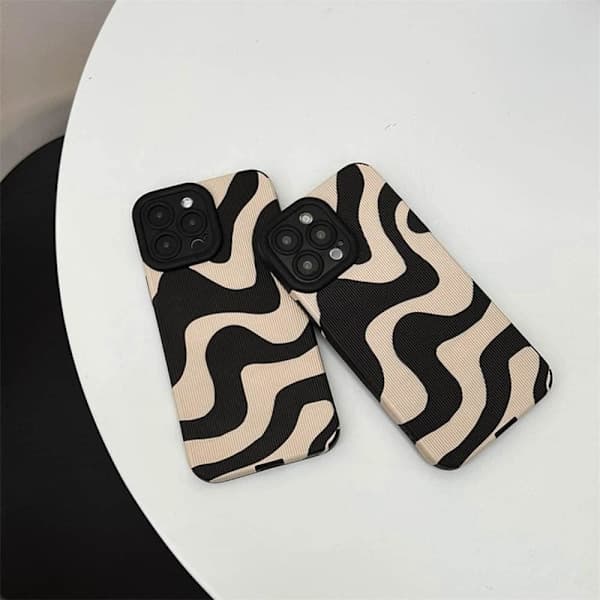 【2F】Zebra Stripe Mobilskal Kompatibelt med iPhone 15, Sött Modernt Skyddande Smartphonefodral