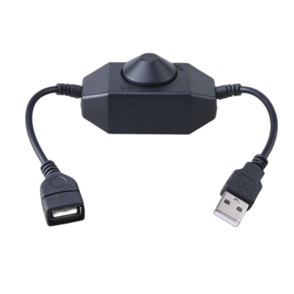 DC5V USB LED Dimmer Extension Cord Speed Control Switches Power Cable Controller Black 0.06