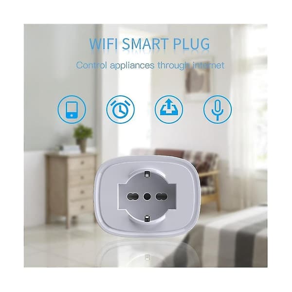 Tuya Wifi Smartplugg Stikkontakt 16a Strømovervåking Tidsfunksjon Smart Life App-kontrolluttak for Ale