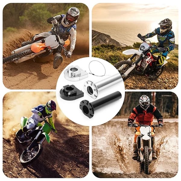 Motorcykel 22mm CNC Gasgreb Aluminium Med Kabel Accelerator—2f Silver