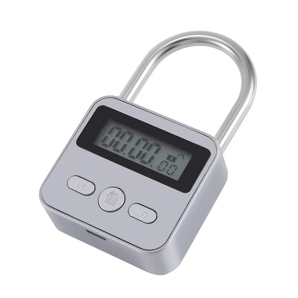 【2F】Metall Timerlås LCD-skjerm Multifunksjonell Elektronisk Tid 99 Timer Maks Tid USB Oppladbar Ti