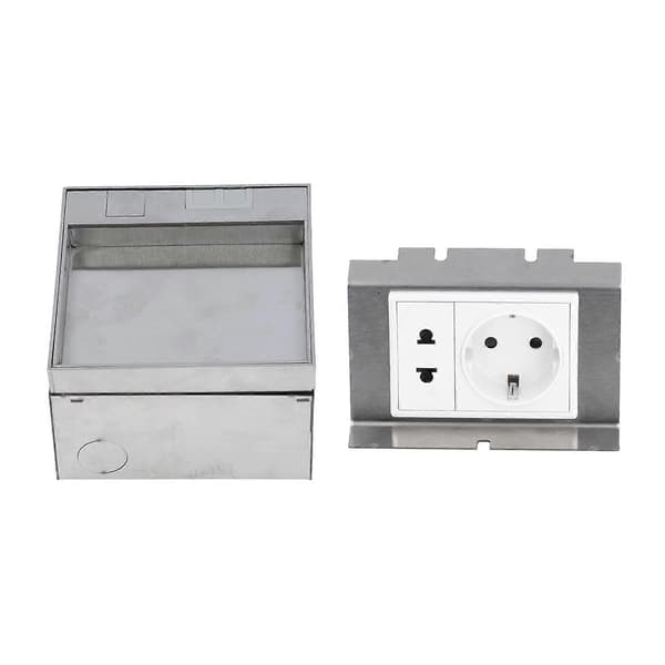Innfelt stikkontakt 2-hulls universal 2-pins gulv vanntett stikkontakt