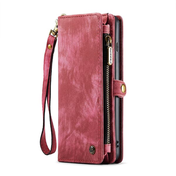 CaseMe-008 läderfodral kompatibelt med Samsung Galaxy S10 Red