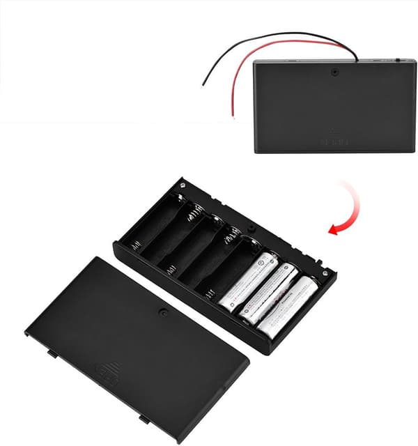 [2F]8 × AA batteriholder, ABS batteriopbevaringsboks med afbryder DXGHC