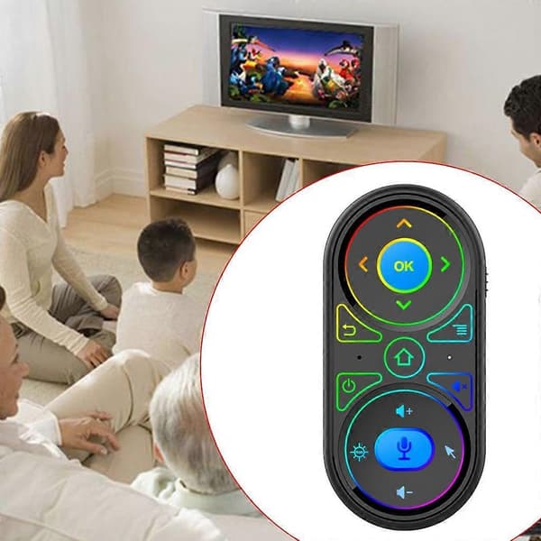 för Smart röstfjärrkontroll 2.4G trådlös luftmus röstkontroll IR-inlärning luftfjärrtangentbordsmus