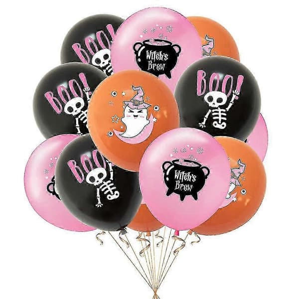 Halloween-temafestdekorationer: Ballon, græskarbanner og cupcake-toppere