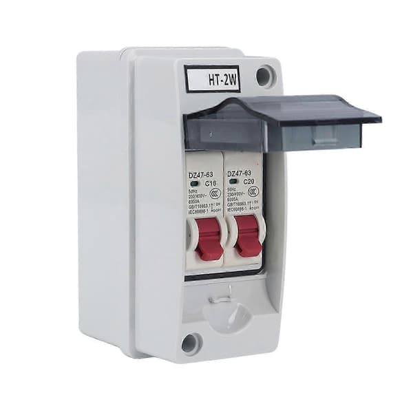 SG Utomhus Vattentät Distributionslåda Strömbrytare MCB C Typ 2 Vägs AC 230V 400V C16+C20