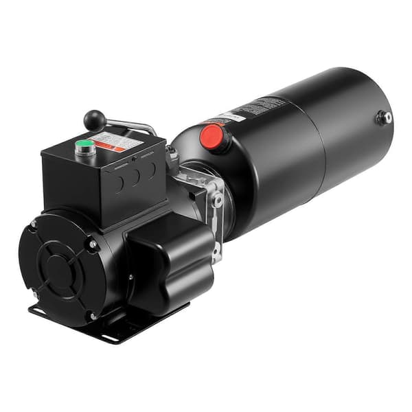 【2F】Hydraulpumpaggregat, AC 220V, 10 Quart enkelverkande hydraulenhet, 6,3 L/min oljeflöde, svart