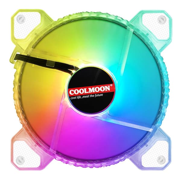 Coolmoon Justerbar Stillegående Kjøler Krystall Diamant Hovedkort Syn Kabinettvifte Set E