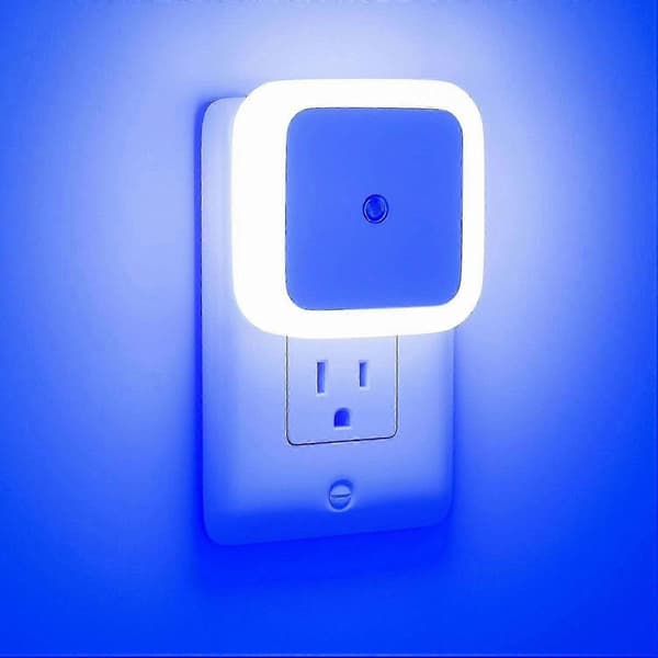 4-pakning LED nattlys med skumringssensor, myke blå plug-in nattlamper for soverom[2F] Blå
