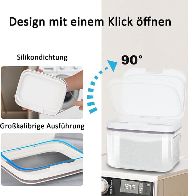 Detergent Storage 2.8L/4.5L/5.5L Storage Box with Lid Airtight Detergent Container 5.5L