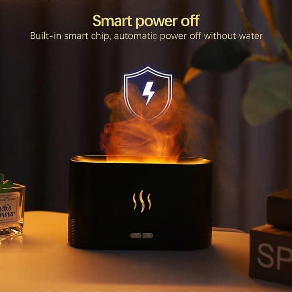 [2F] Flame Fragrance Diffuser Bärbar Flame Luftfuktare för Hemmakontor Yoga