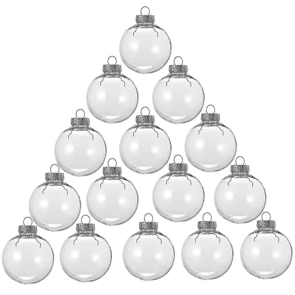 [2F]15 st runda transparenta julkulor fyllbara DIY julkulor av plast julkula