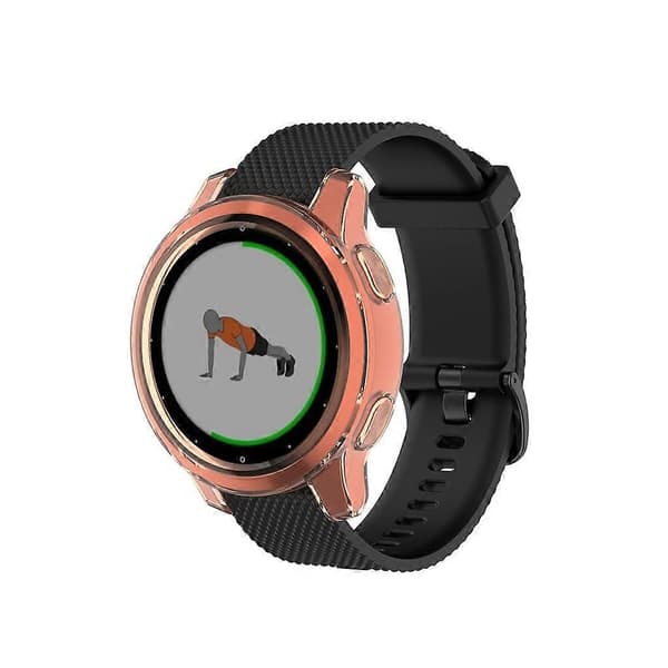 För Garmin Vivoactive 4 TPU skyddsskal (transparent vit) Transparent Orange