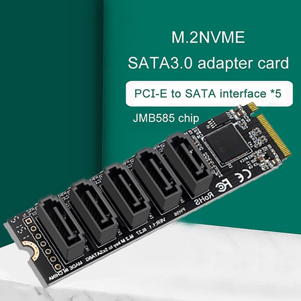 M.2 NVME PCI-E PCIE X4 X8 X16 til 6 port 3.0 SATA-adapter[2F]