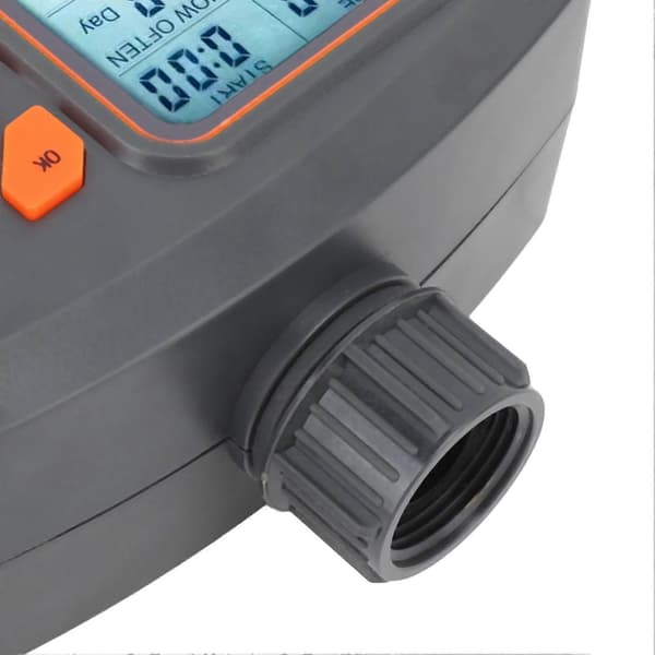 Utloppsslang Bevattningstimer 2-zons Sprinklertimer med Regnsensor Automatisk Bevattningskontroll med G3/4 Hane till G1/2 Hona Adapter