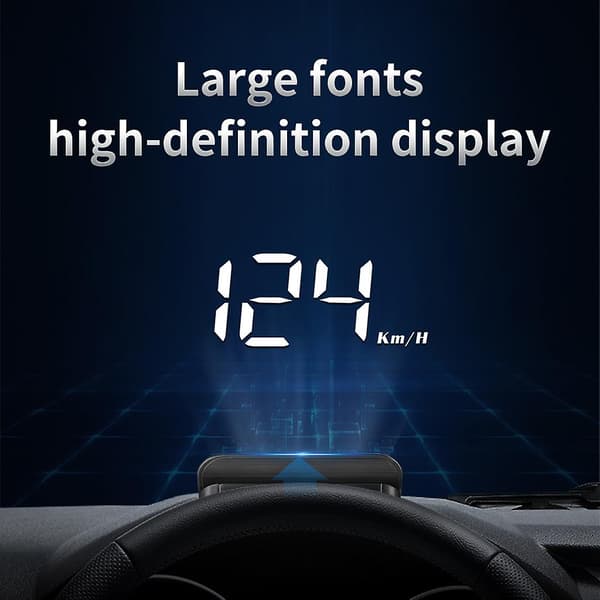 Bil Digital HUD for Head Up Display Måler Overhastighet Speedometer Advarselsalarm