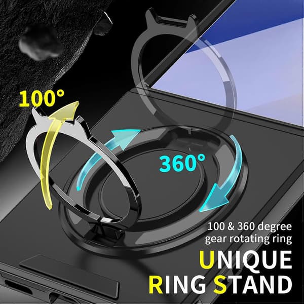 Skydbart Camshield Ringholder Telefoncover Sort Black For Samsung Galaxy Z Flip7 5G