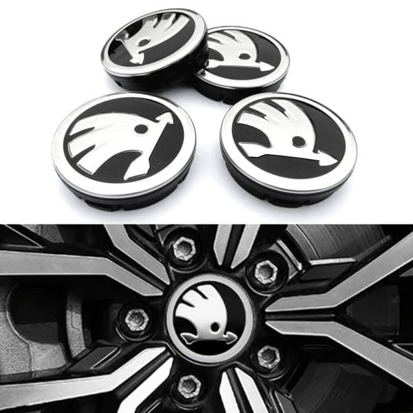 【2F】4-pak - Skoda Centerkapsler / Navkapsler - Bil 56 mm
