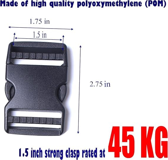 4 st. plastspänne (40 mm bredd) för snabbkoppling på sidan