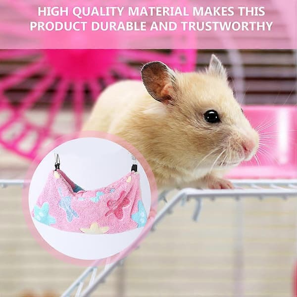 Husdjurssovbo för hamster 1 st plyschhängmatta rosa