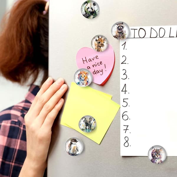(30 mm) 12 st djurkylskåpsmagneter, 3D-kylskåpsmagnet, platt magnet, magneter för whiteboard, whiteboardmagnet